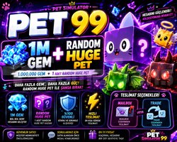 PET SİM 99  RANDOM HUGE + 1M GEM en ucuz
