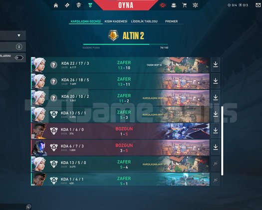 100100 Unranked Hesap WR YÜKSEK