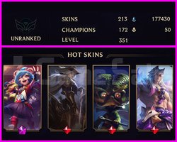 UNRANKED - 351 LVL - 213 SKIN - MAİL TESLİM