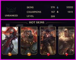 UNRANKED - 209 LVL - 270 SKIN - MAİL TESLİM
