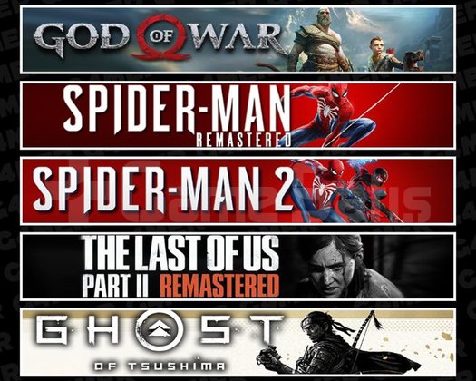 GOW +Spider 1 +2 +TLOU2 +Tsushima