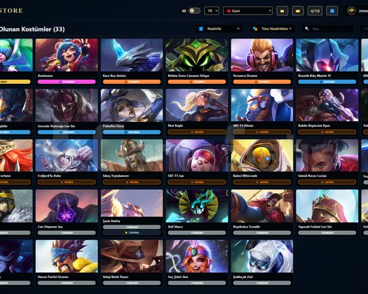 TR / 146 LVL + 33+4 SKİN + Derecesiz