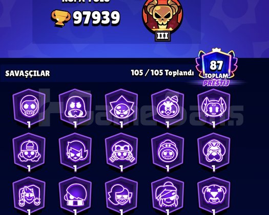 TÜM KARAKTERLER AÇIK HEPSİ 11 LVL 1150 ELMAS