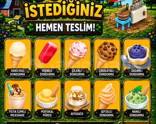 100 Adet Seçeceğiniz Dondurmalar ANINDA TESLİMAT