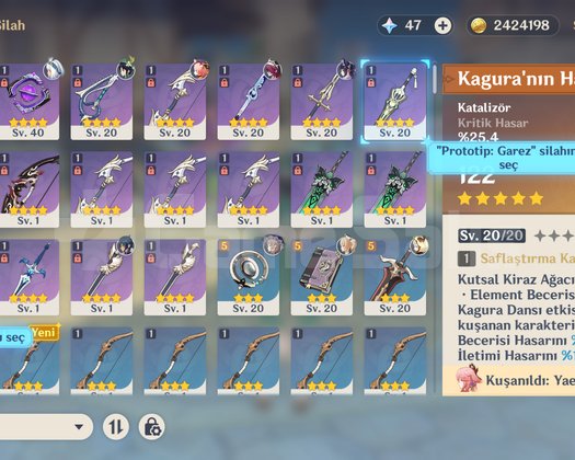 GENSHIN YAE + SIGN WEAPON STARTER EU HESAP