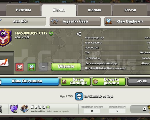Yüksek lvl başkenti Max klan