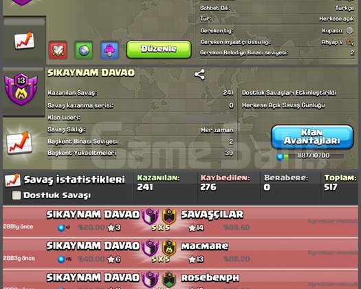 13 LVL UYGUNA KLAN