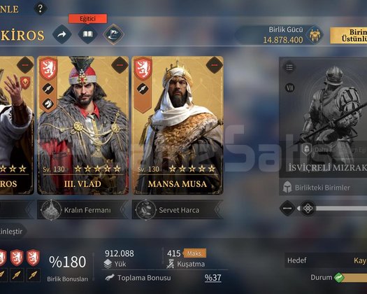 AGE OF EMPİRES MOBİLE 71.7M GÜÇ TEK BAĞ HESAP