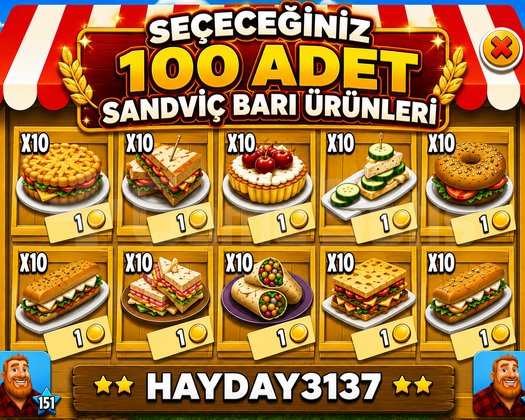 SANDVİÇ BARI ÜRÜNLERİ