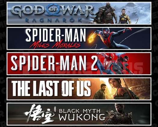 Ragnarök +Miles +Spider 2 +TLOU1 +Wukong