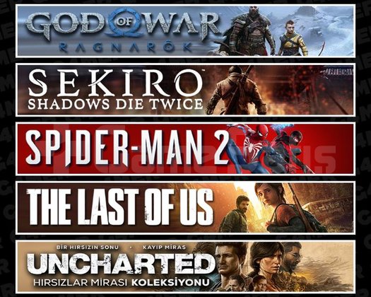 Ragnarök +Sekiro +Spider 2 +TLOU1 +Uncharted