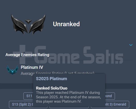 TR UNRANKED GEÇEN SEZON PLAT