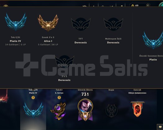 608 KOSTÜM 589 LVL PLATIN EFSANE DOLU MAİL HESAP