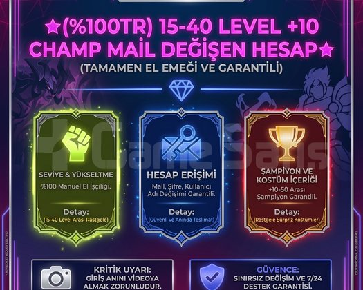 100 TR | MANUEL KASILMIŞ 15-40 LEVEL | +10 CHAMP