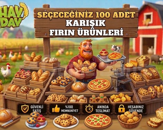 100 adet fırın ürünleri