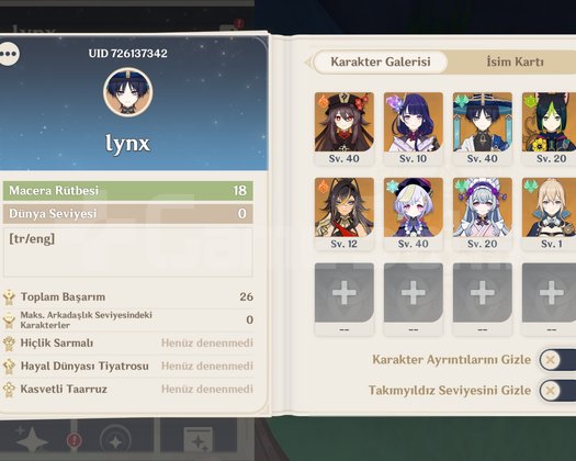 GENSHIN 8 TANE 5* STARTER HU TAO RAİDEN WANDERER