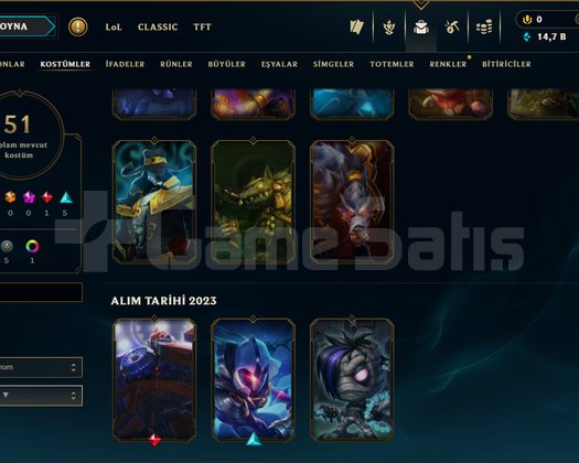 2023 açılışlı gümüş hesap +50 skin