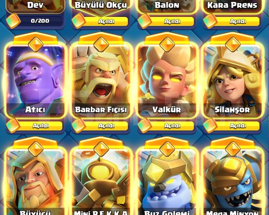60 Max Lı Clash Royale Hesap