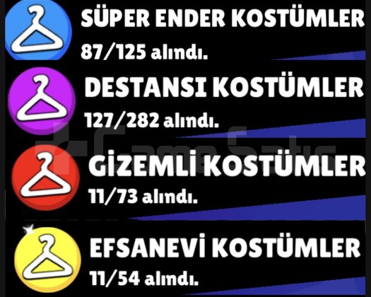 339 Kostümlü Full Karakterli EFSANE HESAP