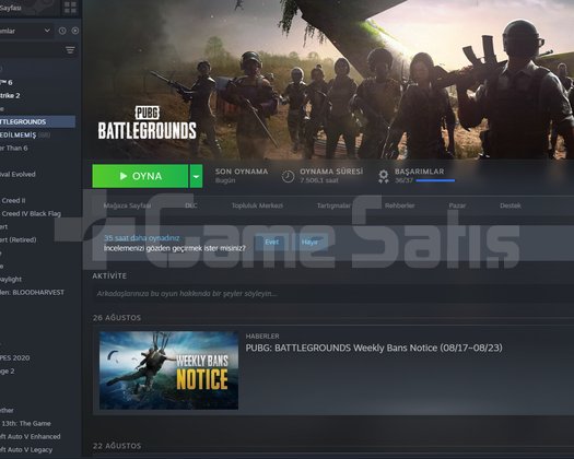 PUBG BATTLEGRONDS ve 68 oyun