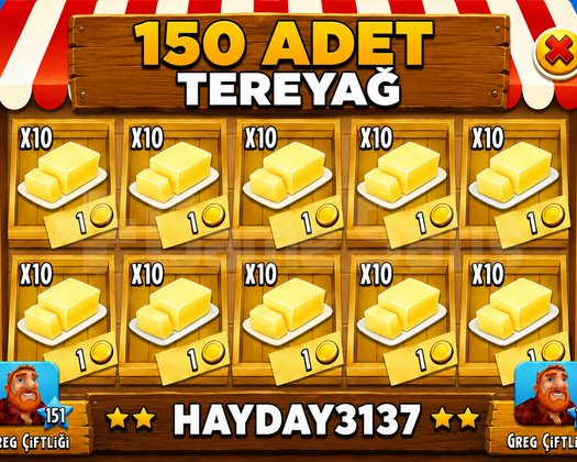 150 adet tereyağ