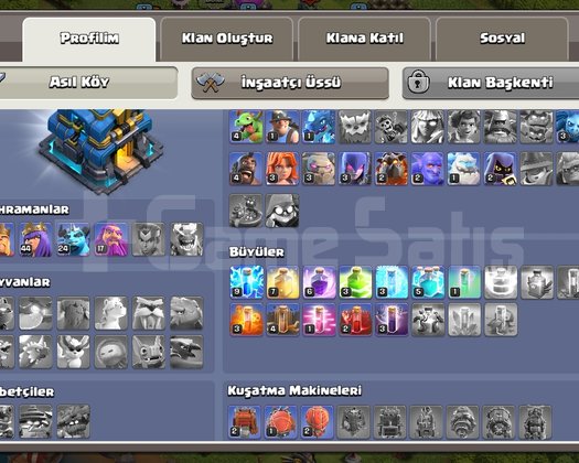 MÜKEMMEL! CLANS OF CLANS HESABI