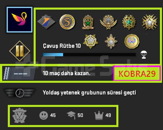 ANINDA TESLİM+SIRALI+11 MADALYA 647 WİN 2266 SAAT