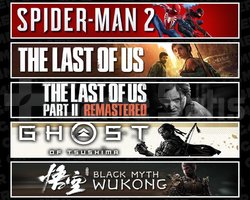 Spider 2 +TLOU1 +2 +Tsushima +Wukong