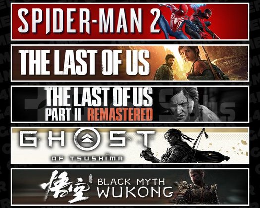 Spider 2 +TLOU1 +2 +Tsushima +Wukong