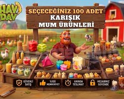 100 adet karışık mum ürünleri