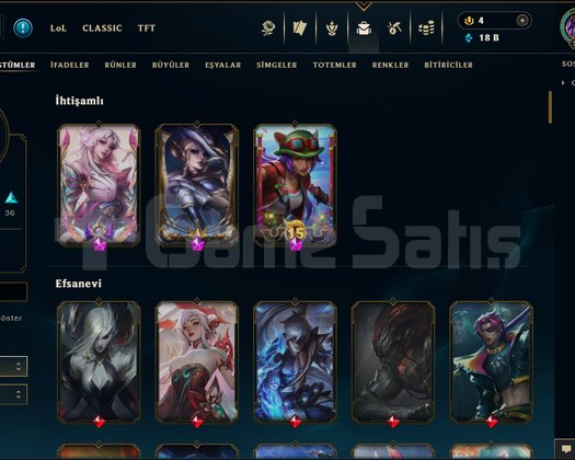 lol tr soloq platin flex diamond skinli main hesap