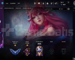 lol tr soloq platin flex diamond skinli main hesap