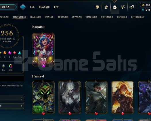 540 LVL 13 YILLIK 256 KOSTÜM ZÜMRÜT ELO HESAP