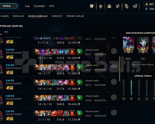MASTER 250LP  350SKİN HİGH MMR +30LP GAİN