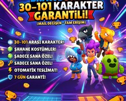 BRAWL STARS 30-101 Karakter Garantili Mail Değişen