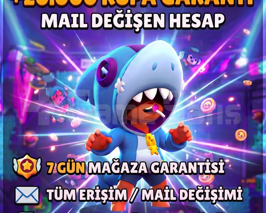 BRAWL STARS +20.000 Kupa Garantili & Mail Değişen