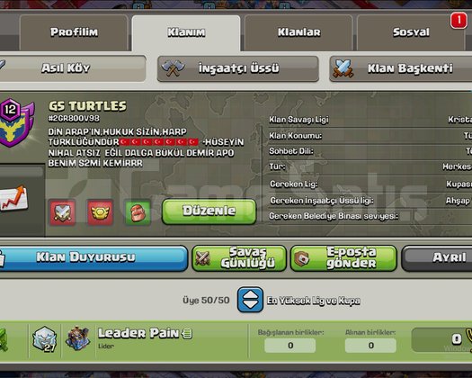 12 seviye kristal 1 ligli klan