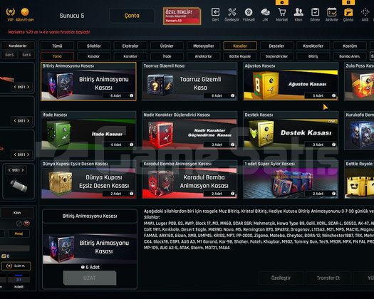 Sınırsızlı 74K Materyalli 56 Seviye Zula Hesabı