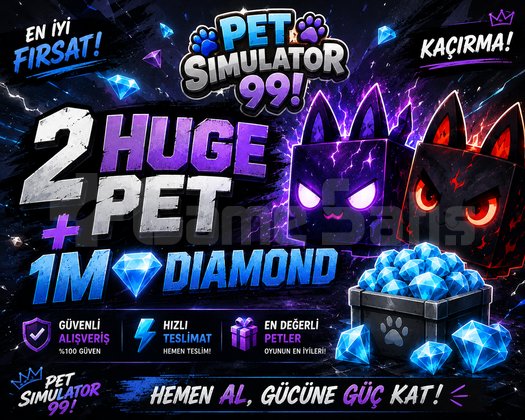 2 RANDOM HUGE PET + 1M DIAMOND en ucuz