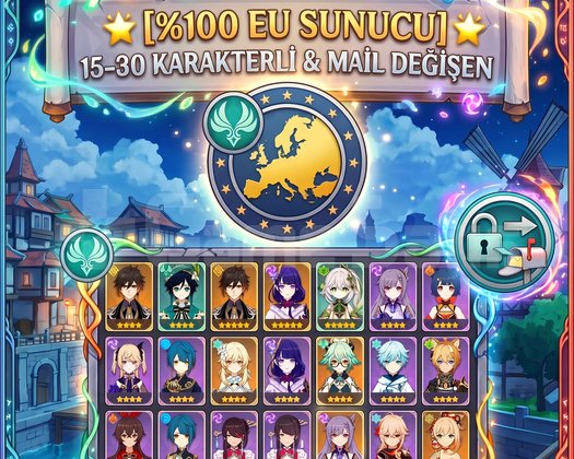 100 EU SUNUCU 15-30 KARAKTERLİ & MAİL DEĞİŞEN