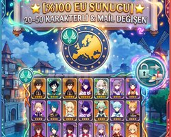 100 EU SUNUCU 20-50 KARAKTERLİ & MAİL DEĞİŞEN
