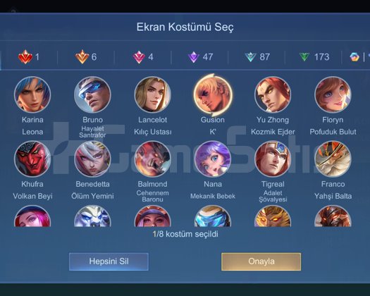 Gusion koflu epic base li hesap