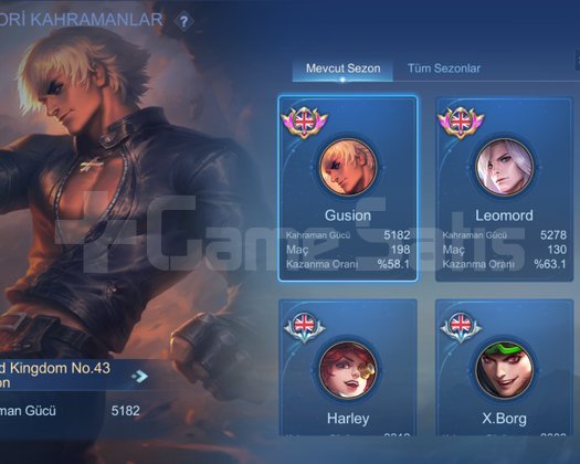 Gusion koflu epic base li hesap