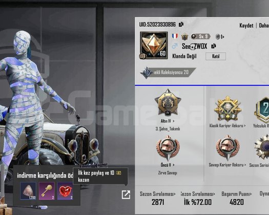 Pubg mobile Acil satılık Mumya
