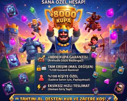 CLASH ROYALE +8000 KUPA | TAM ERİŞİM MAİL DEĞİŞEN