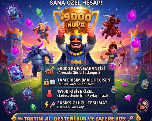 CLASH ROYALE +9000 KUPA | TAM ERİŞİM MAİL DEĞİŞEN