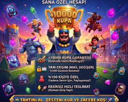 CLASH ROYALE+10.000 KUPA | TAM ERİŞİM MAİL DEĞİŞEN