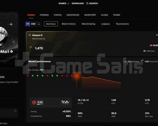 FACEİT ONAYLI CS2 HESAB YÜKSEK MMR