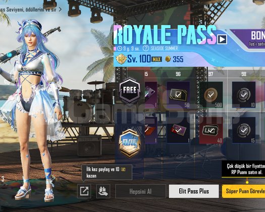 Royal pass açık 480 uç li hesap