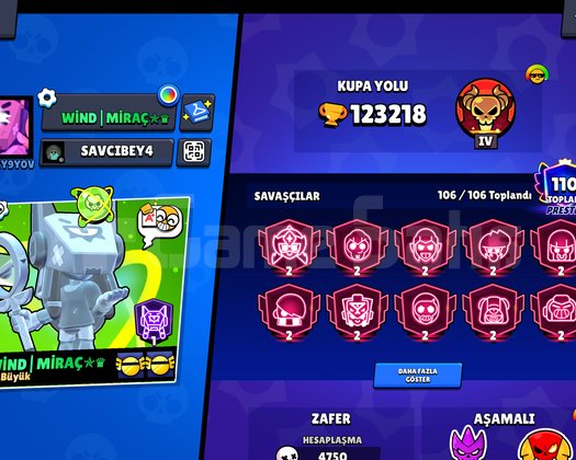 123000 kupa uzaylı şöhreti brawl stars hesabı